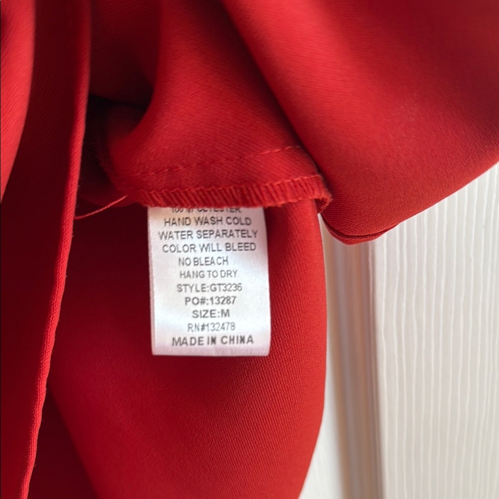 Women’s Red One-Shoulder Ruffle Top - Picture 4 of 4
